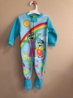 Vintage Leap Frog One-Piece Fleece Pajamas-12 month